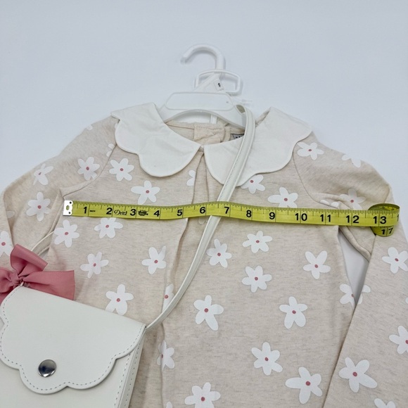 NWT MAX STUDIO kids Girl’s Floral Beige Top & Pink Leggings Set w/ White Bag 4T - Picture 8 of 10